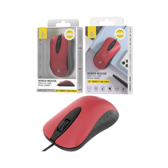 RATO COM FIO NECKE ONEPLUS NG6039 RJ 3 BOTÕES ÓPTICO USB 1,5 M VERMELHO RATO COM FIO NECKE ONEPLUS NG6039 RJ 3 BOTÕES ÓPTICO USB 1,5 M VERMELHO